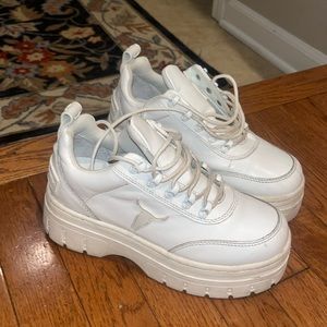 Platform white sneakers